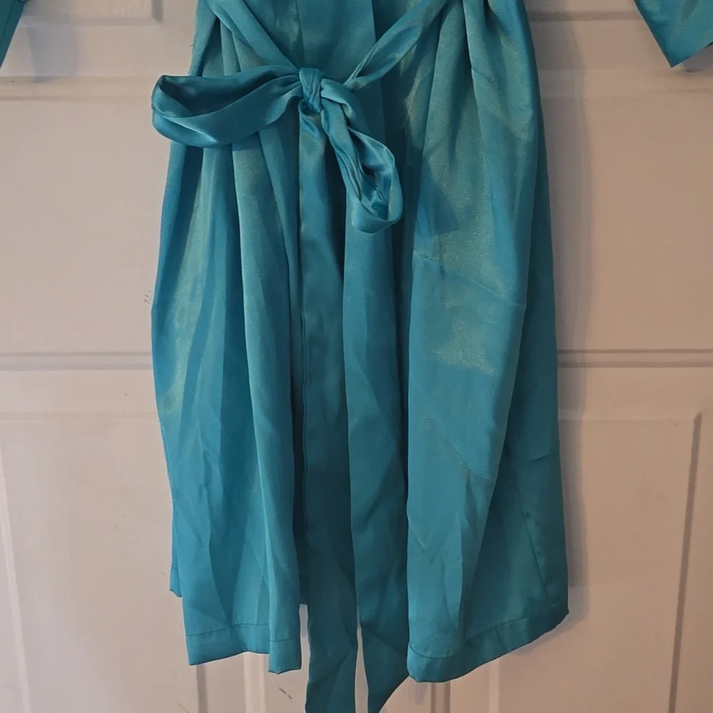 Blue Satin Robe - Picture 3 of 7
